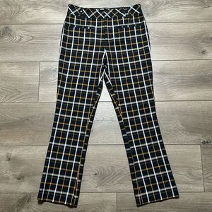 Anthropologie The Essential Slim Kick Flare‎ Plaid Crop Pants Size 2